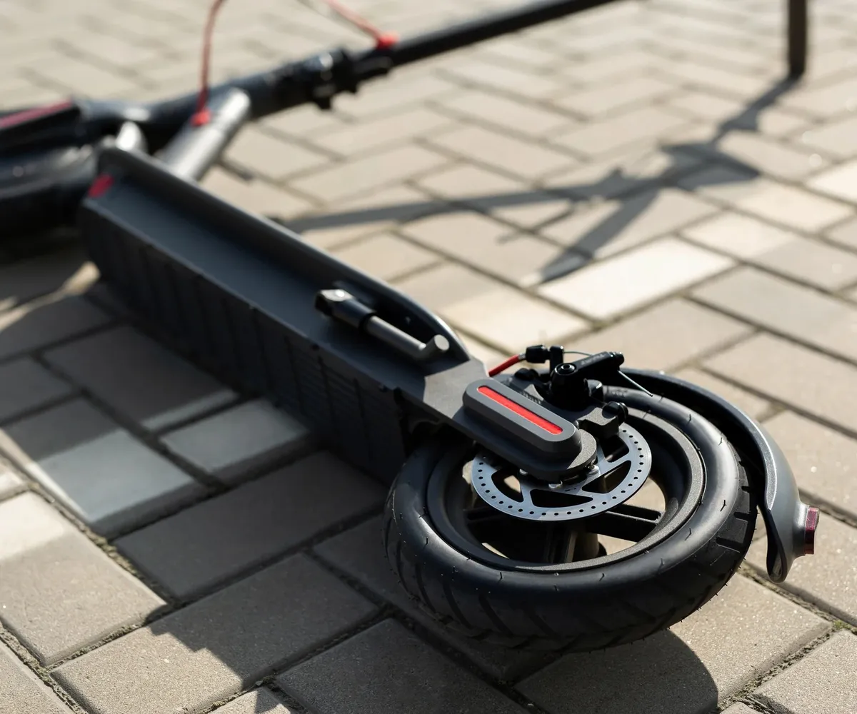 Trottinette électrique Avanss pliée au sol